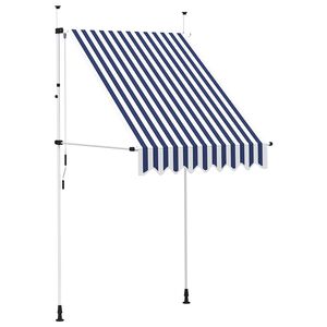 vidaXL Manual Retractable Awning 150 cm Blue and White Stripes