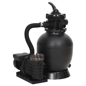 vidaXL Pool Sand Filter with Prefilter Black