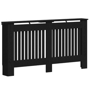 vidaXL Radiator Cover Black Oak 152 x 19 x 81.5 cm Engineered Wood