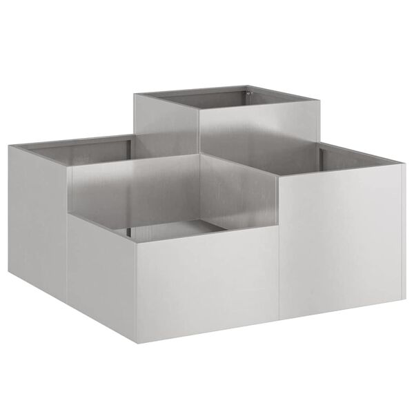 vidaXL Garden Planter Silver 80 x 80 x 48 cm Stainless steel