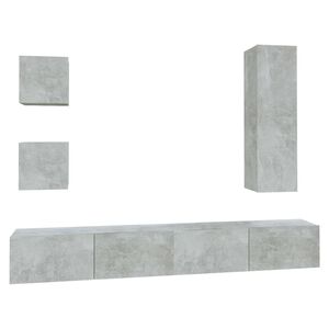 vidaXL 5 Piece TV Cabinet Set Concrete Grey Engineered Wood