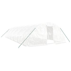 vidaXL Greenhouse with Steel Frame White 60 m&sup2; 12x5x2.3 m