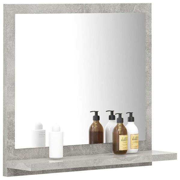 vidaXL Bathroom Mirror Concrete Grey 40x10.5x37 cm Engineered Wood