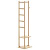 vidaXL Coat Stand with Hooks and Shelves 38.5x30x156 cm Bamboo