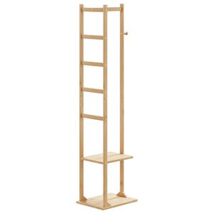 vidaXL Coat Stand with Hooks and Shelves 38.5x30x156 cm Bamboo