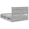 vidaXL Bed Frame with Drawer Grey Sonoma 150 x 200 cm Solid Pine Wood