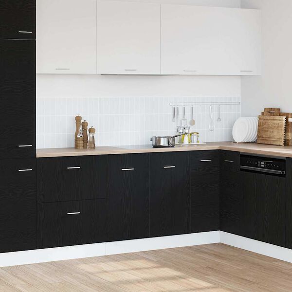 vidaXL Sink Bottom Cabinet Black Oak 80x46x81.5 cm Engineered Wood