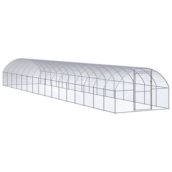vidaXL Outdoor Chicken Coop 3x16x2 m Galvanised Steel