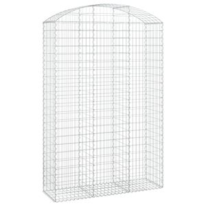 vidaXL Arched Gabion Basket 150x50x220/240 cm Galvanised Iron
