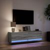 vidaXL TV Wall Cabinet with LED Lights Grey Sonoma 140x31x38 cm