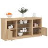 vidaXL Sideboard with LED Lights Sonoma Oak 142.5x37x67 cm