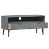 vidaXL TV Cabinet MOLDE Grey 106x40x49 cm Solid Wood Pine