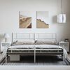 vidaXL Metal Bed Frame without Mattress with Footboard White 183x213cm