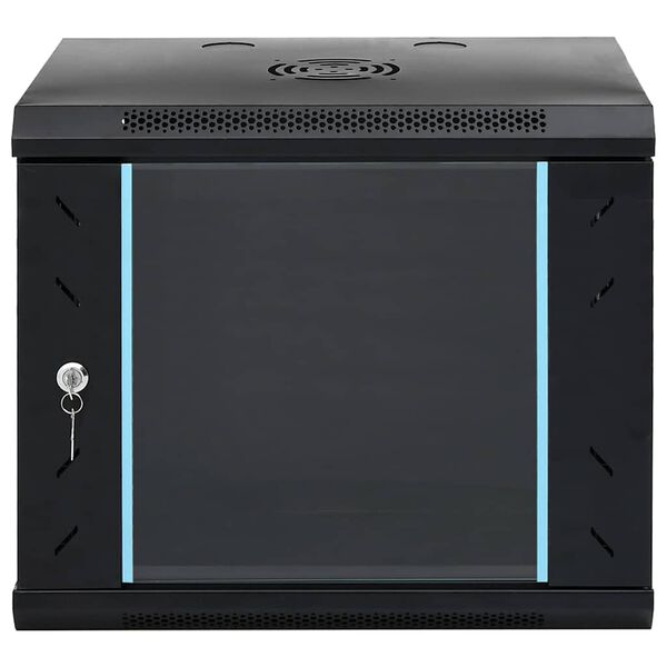 vidaXL Network Cabinet with Storage Black 53 x 45 x 45 cm Steel