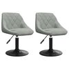 vidaXL Swivel Dining Chairs 2 pcs Light Grey Velvet