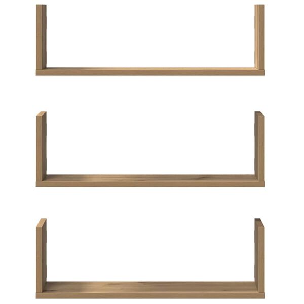 vidaXL Wall Shelves 3 pcs Artisian Oak 58x18x18 cm Engineered Wood