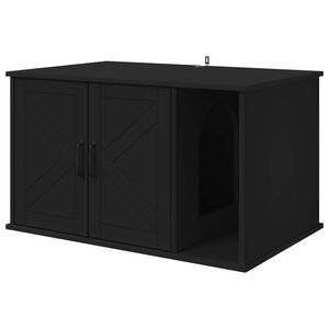 vidaXL Cat House Black 85 x 55 x 50 cm Engineered Wood