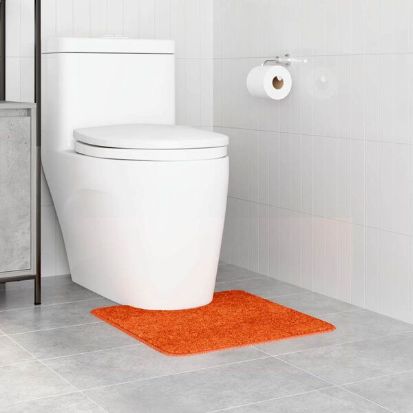vidaXL Anti-slip Bath Mat with Toilet Cut Orange 50 x 50 cm PP