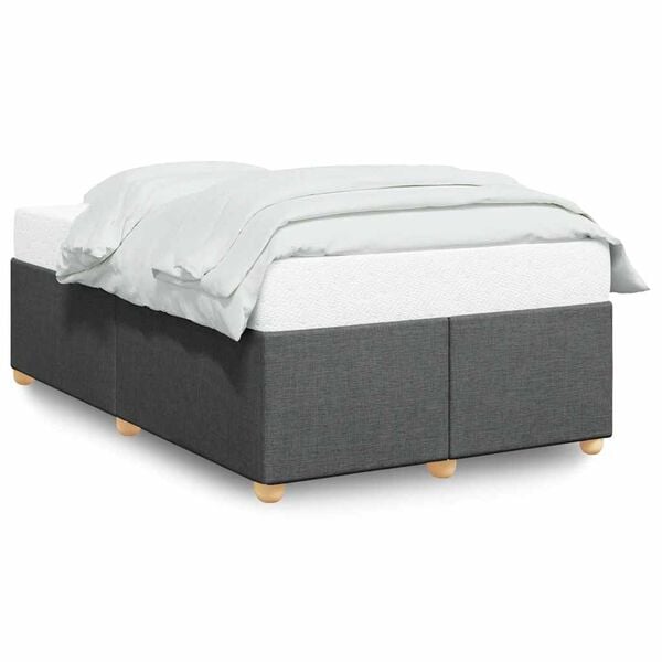 vidaXL Bed Frame without Mattress Dark Grey Double Fabric