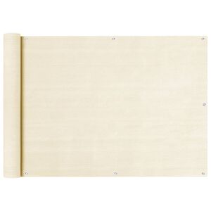 vidaXL Balcony Screen Cream 75x400 cm HDPE