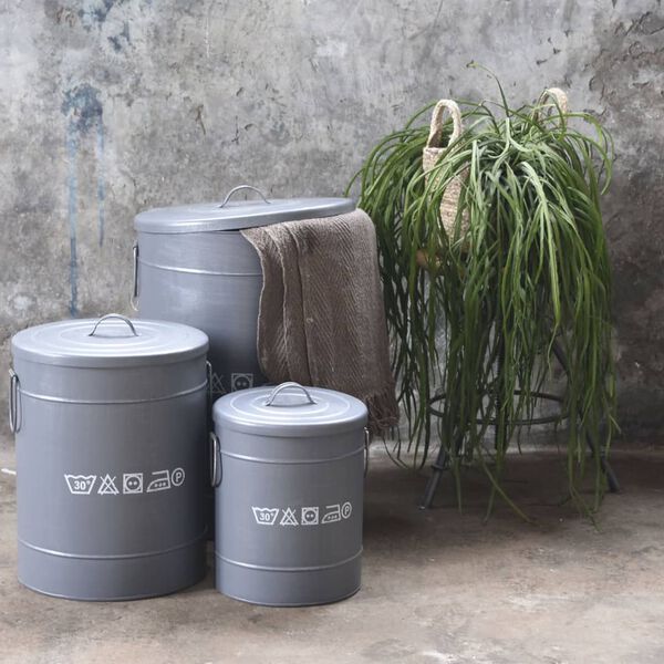 LABEL51 Laundry Box 40x40x58 cm L Antique Black