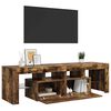 vidaXL TV Cabinet with LED Lights Smoked Oak 140x36.5x40 cm