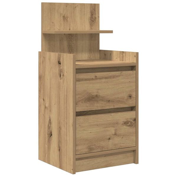 vidaXL Bedside Cabinet with 2 Drawers Artisan Oak 38x34x80 cm