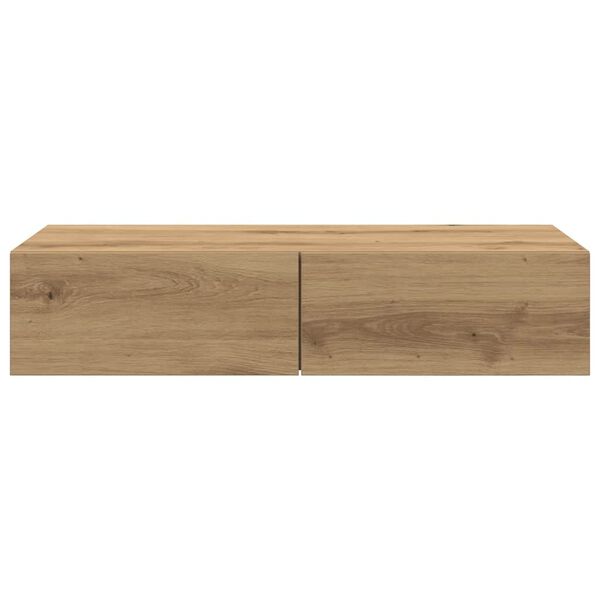 vidaXL Wall Shelf with Drawers Artisian Oak 80x33x17 cm Engineered Wood