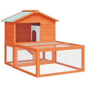 vidaXL Animal Rabbit Cage Outdoor Run Wood
