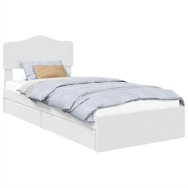 vidaXL Storage Bed with Headboard White 90 x 200 cm Engineered Wood