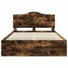 vidaXL Bed Frame Smoked Oak 150 x 200 cm Solid Pine Wood