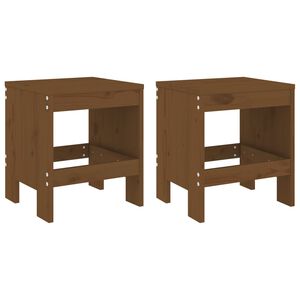 vidaXL Garden Stools 2 pcs Honey Brown 40x36x45 cm Solid Wood Pine