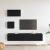vidaXL TV Cabinet Set Wall-mounted 3 pcs Black Oak Engineered Wood