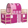 vidaXL Kids' Loft Bed with Tunnel without Mattress Pink 80x200cm