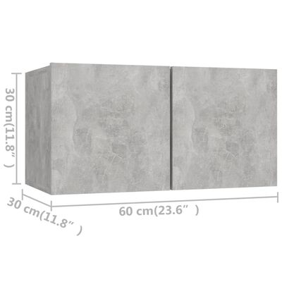 vidaXL 10 Piece TV Cabinet Set Concrete Grey Engineered Wood