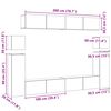 vidaXL TV Cabinet Set Wall-mounted 8 pcs Black Oak Engineered Wood