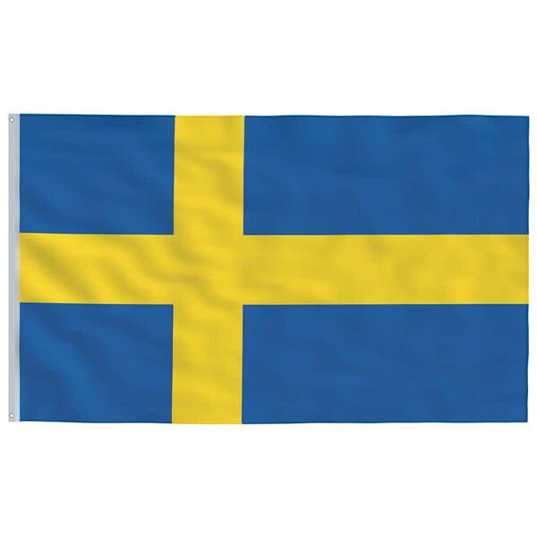 vidaXL Sweden Flag and Pole 5.5 m Aluminium