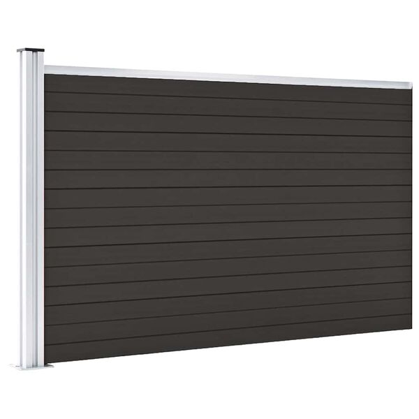 vidaXL Fence Panel WPC 175x105 cm Black