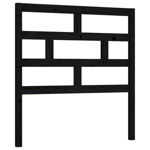 vidaXL Bed Headboard | Black | Solid Pine Wood | 81 x 4 x 100 cm | Bed Headboard