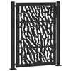 vidaXL Garden Gate Black 100x125 cm Steel Trace Design