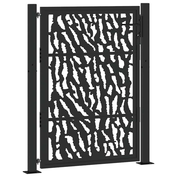 vidaXL Garden Gate Black 100x125 cm Steel Trace Design