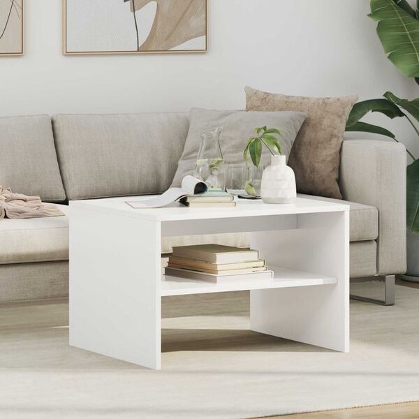 vidaXL Coffee Table White 60 x 50 x 40 cm Engineered Wood