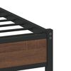 vidaXL Metal Bed Frame without Mattress Brown Oak 140x190 cm