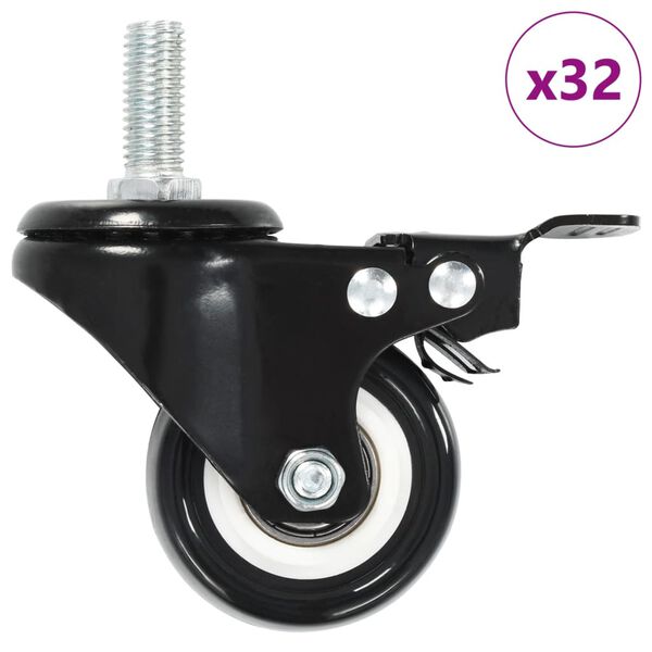 vidaXL 32 pcs Swivel Casters with Brakes 50 mm
