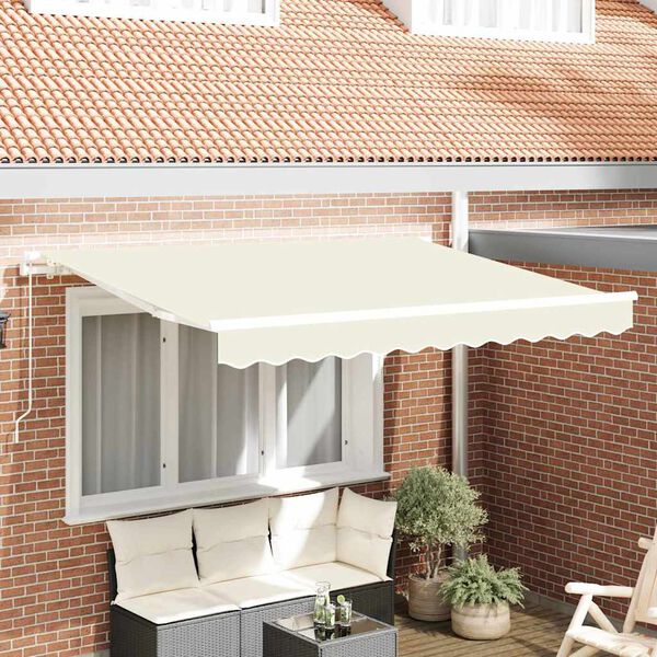 vidaXL Retractable Awning Manual Cream 250 x 200 cm Fabric