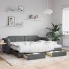 vidaXL Daybed with Trundle&Drawers without Mattress Dark Grey 90x190 cm Single