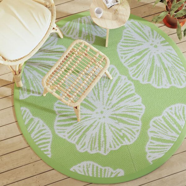 vidaXL Outdoor Carpet ARAKIL Green Ø160 cm PP