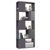 vidaXL Book Cabinet Room Divider High Gloss Grey 60x24x155 cm
