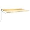 vidaXL Freestanding Manual Retractable Awning 600x350 cm Yellow/White