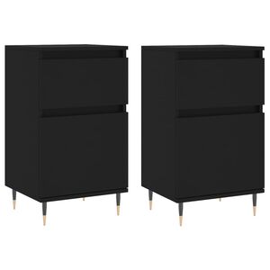vidaXL Sideboards 2 pcs Black 40x35x70 cm Engineered Wood